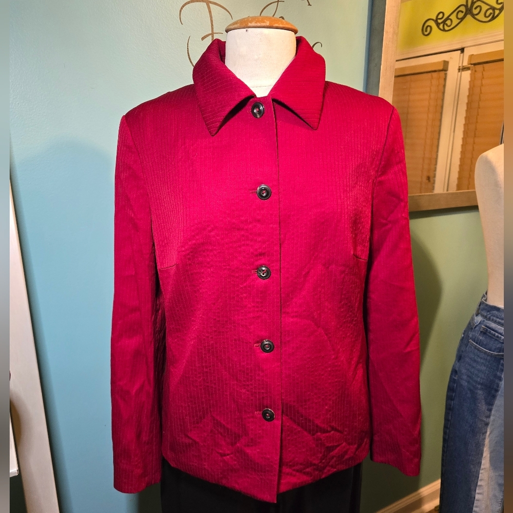 Timelessly Classic Laurel Escada Cranberry Wool Jacket